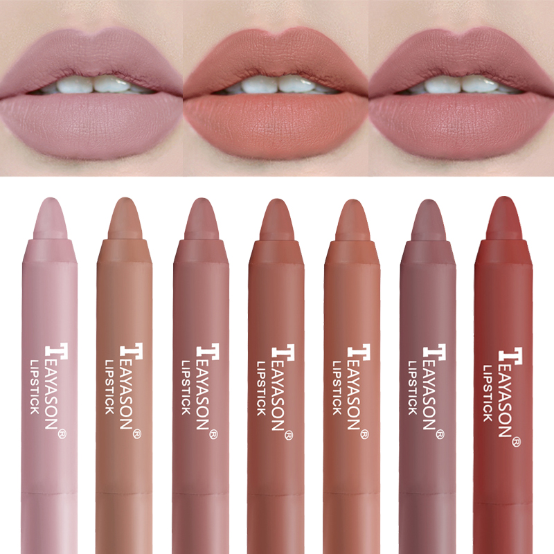 Matte Velvet Lip Tint Long Lasting - Pensil Lipstik Matte Beludru Warna Nude,
