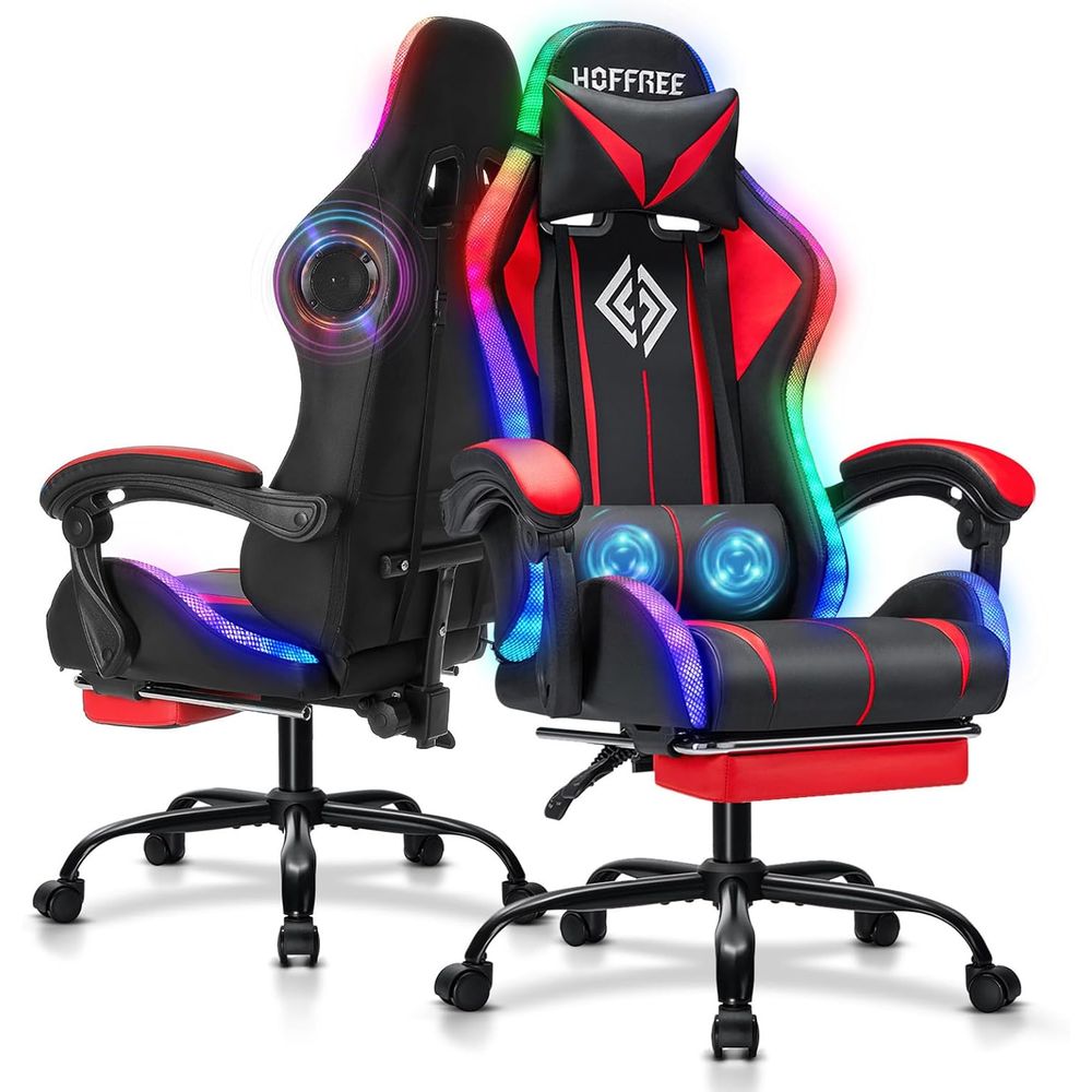 Massage - Kursi Gaming RGB dengan Speaker Bluetooth