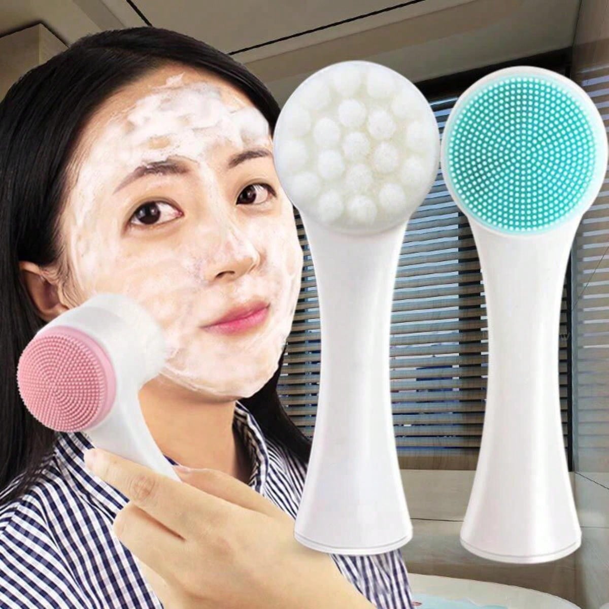 Silicone Face Scrubber Electric - Sikat Pembersih Wajah Silikon Dua Sisi