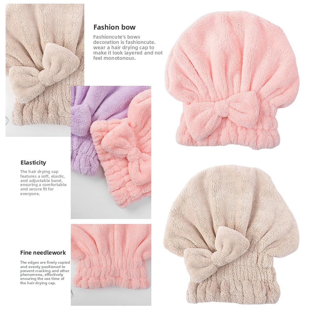 Bow-Knot Shower Cap Super Abso - Hair Care ulasan dan harga